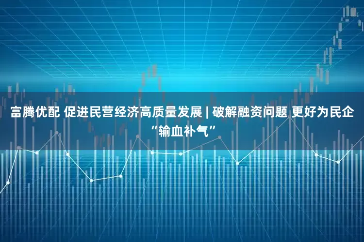 富腾优配 促进民营经济高质量发展 | 破解融资问题 更好为民企“输血补气”